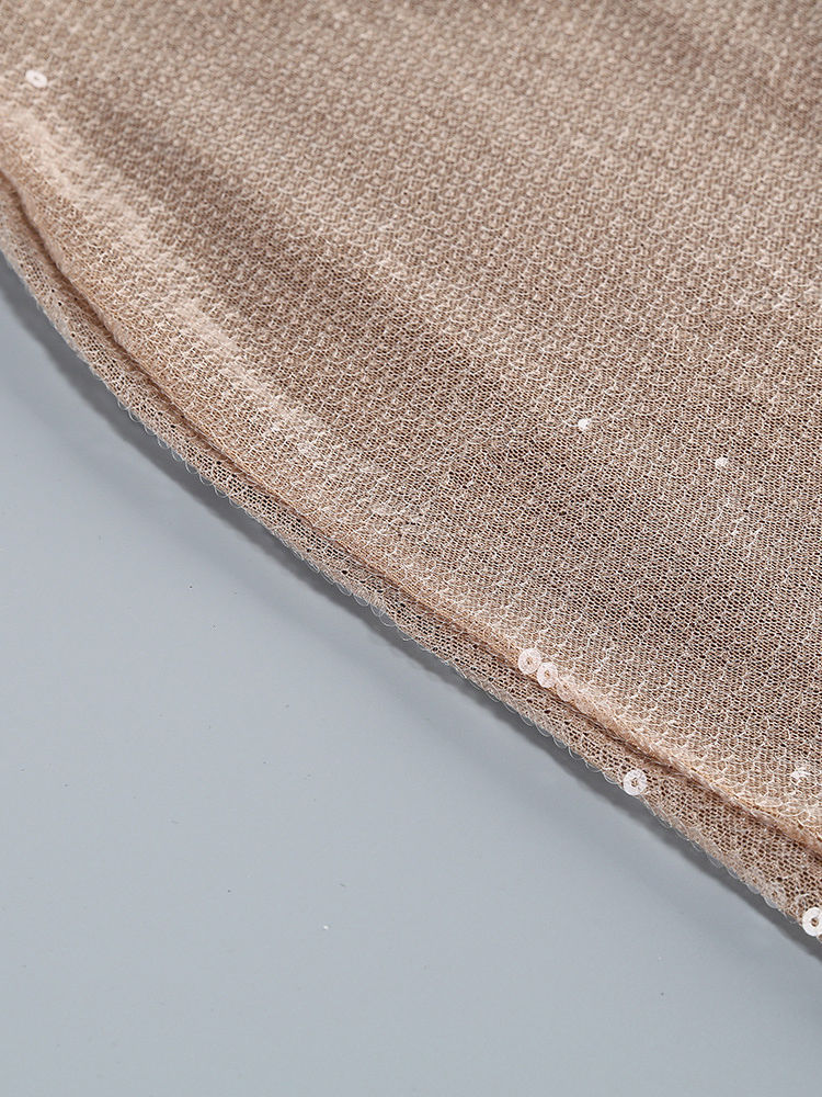 TWOTWINSTYLE Sleeveles Hit Color Patchwork Sequins Elegant Dress