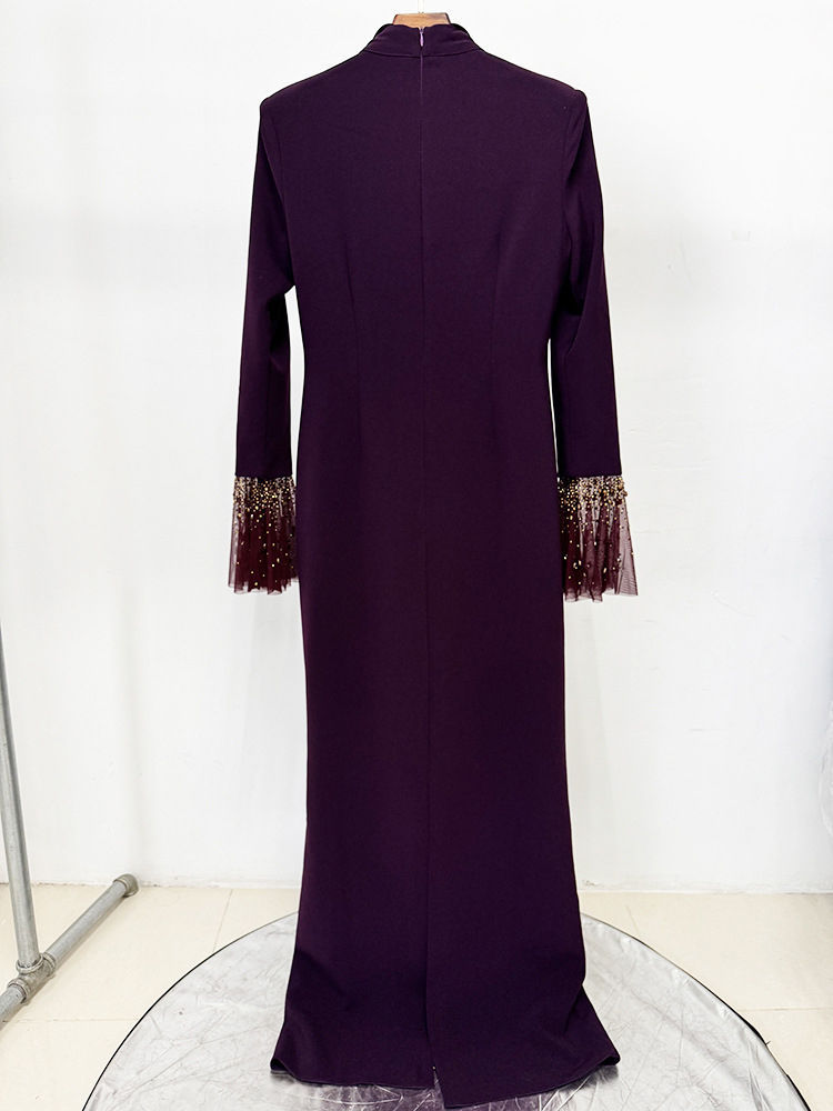 TWOTWINSTYLE Lapel Patchwork Diamond Tunic Fashion Dress