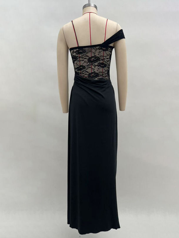 TWOTWINSTYLE Off Shoulder Spliced Lace Slimming Sexy Dress