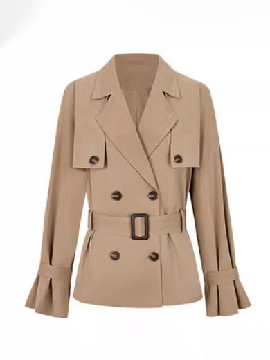 TWOTWINSTYLE Spliced Double Breasted Tunic Temperament Coat