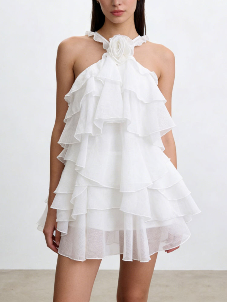 TWOTWINSTYLE Off Shoulder Spliced Ruffle Designer Dress
