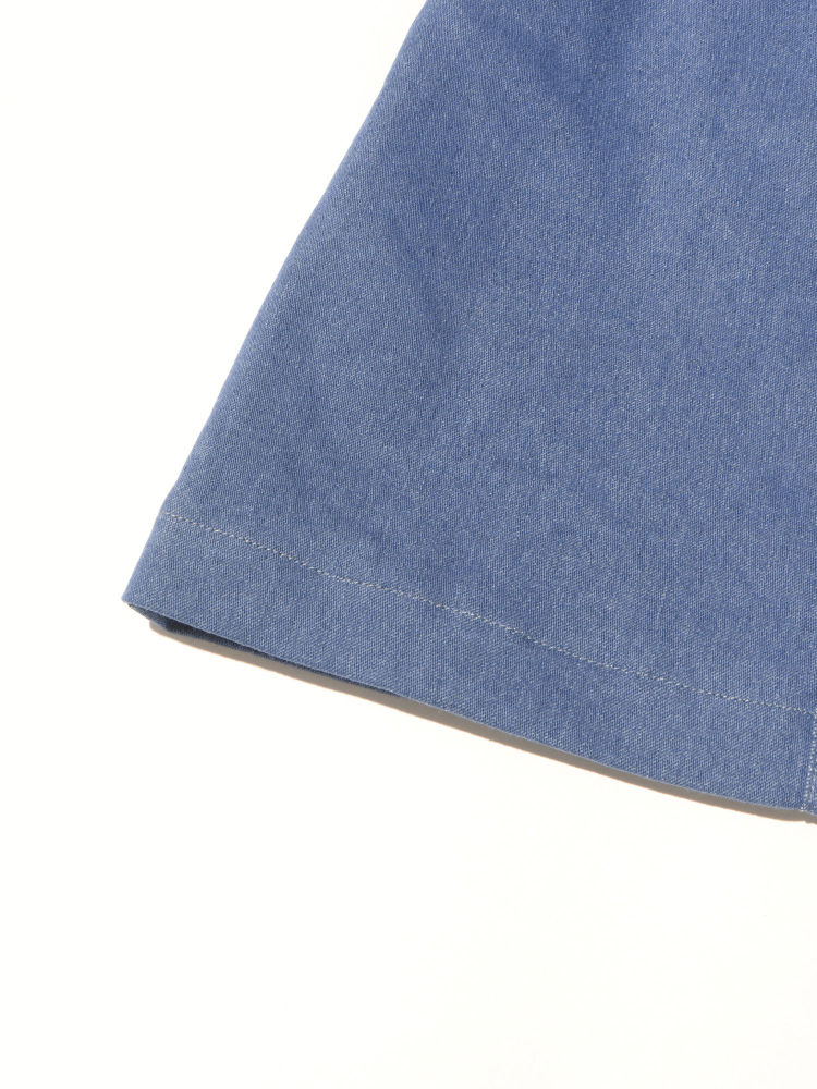 TWOTWINSTYLE Round Neck Spliced Denim Crop Top High Waist Skirt Fashion Set