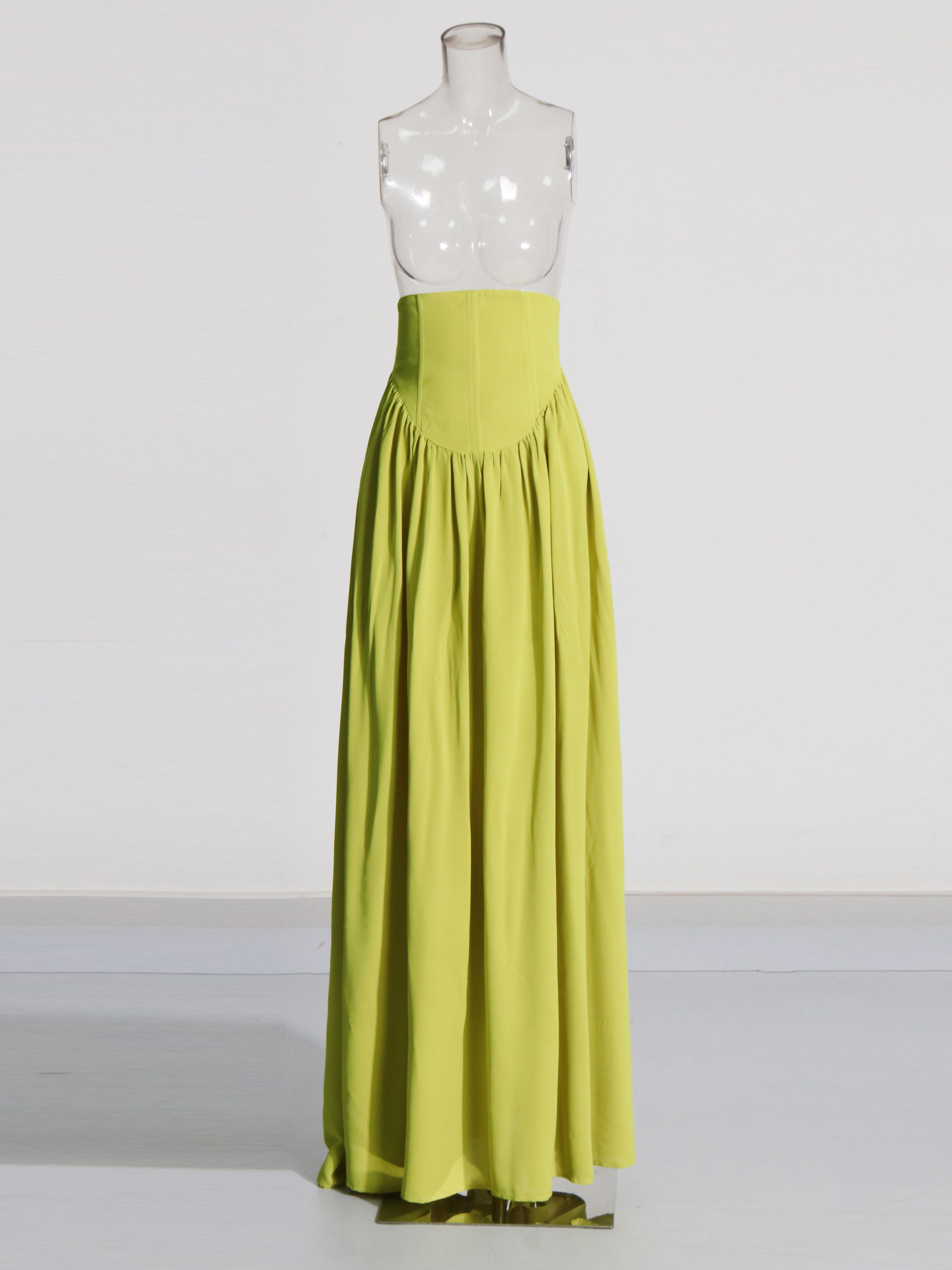 TWOTWINSTYLE Round Neck Spliced Pleated Top High Waist Skirt Sexy Set