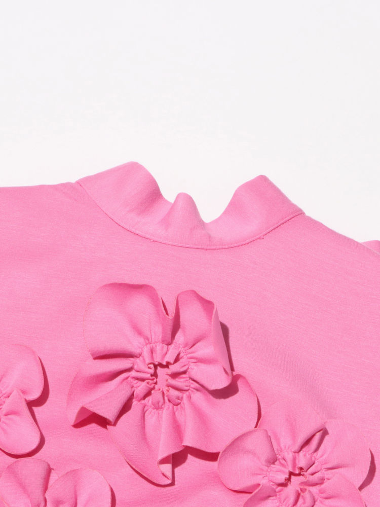 TWOTWINSTYLE Solid Stand Collar Sleeveles Designer Dress