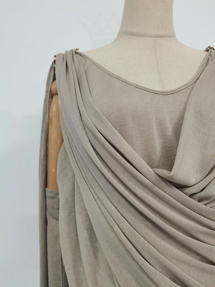 TWOTWINSTYLE Solid Deep V Neck Sleeveles Ruched Designer Dress