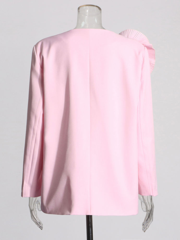 TWOTWINSTYLE Deep V Neck Patchwork 3D Flower Casual Cost