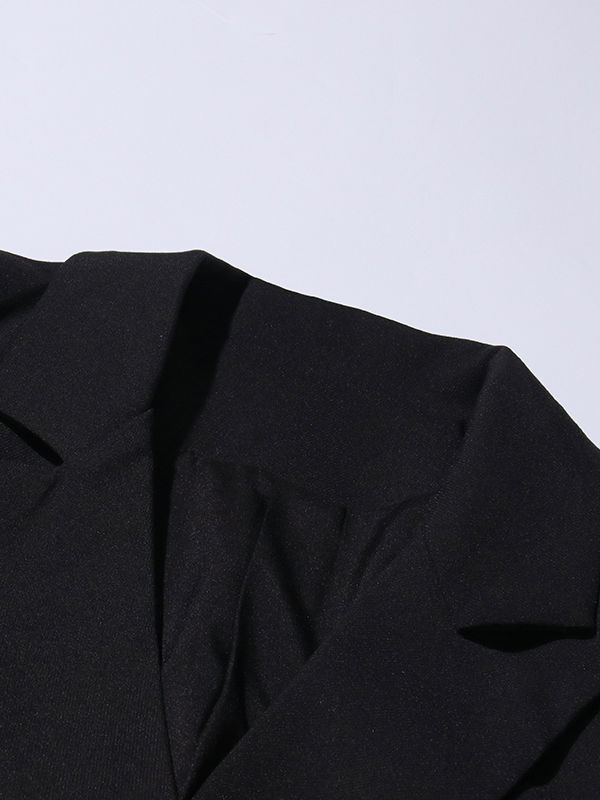 TWOTWINSTYLE Lapel Long Sleeve Hit Color Fashion Dress