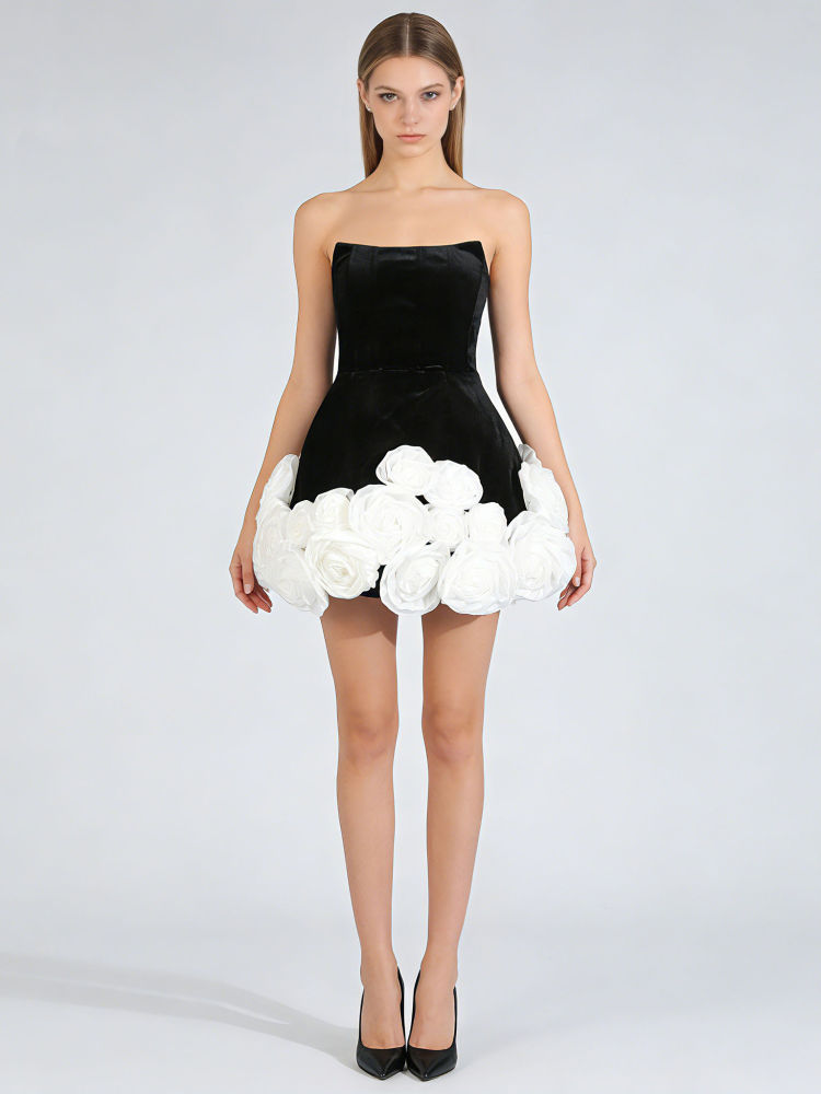 TWOTWINSTYLE Off Shoulder Hit Color Designer Mini Dress