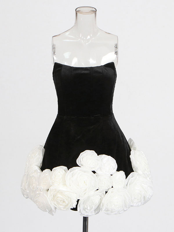 TWOTWINSTYLE Off Shoulder Hit Color Designer Mini Dress