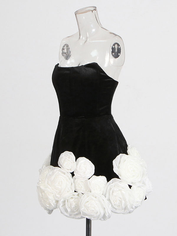 TWOTWINSTYLE Off Shoulder Hit Color Designer Mini Dress