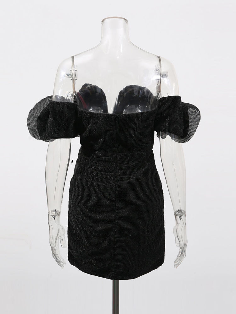 TWOTWINSTYLE Off Shoulder Tunic Patchwork Mesh Chic Dress