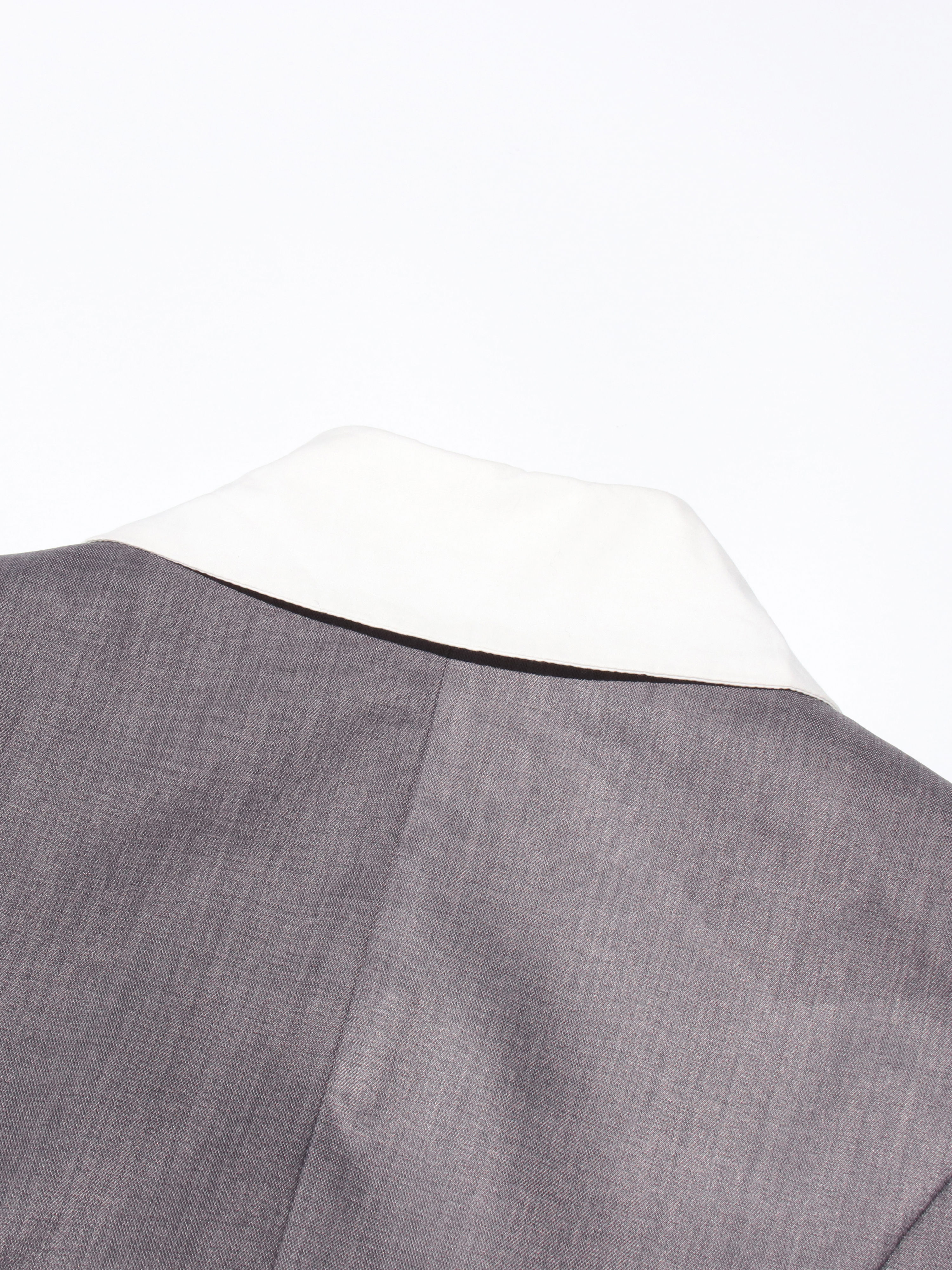 TWOTWINSTYLE Solid Lapel Spliced Belt Tunic Temperament Coat