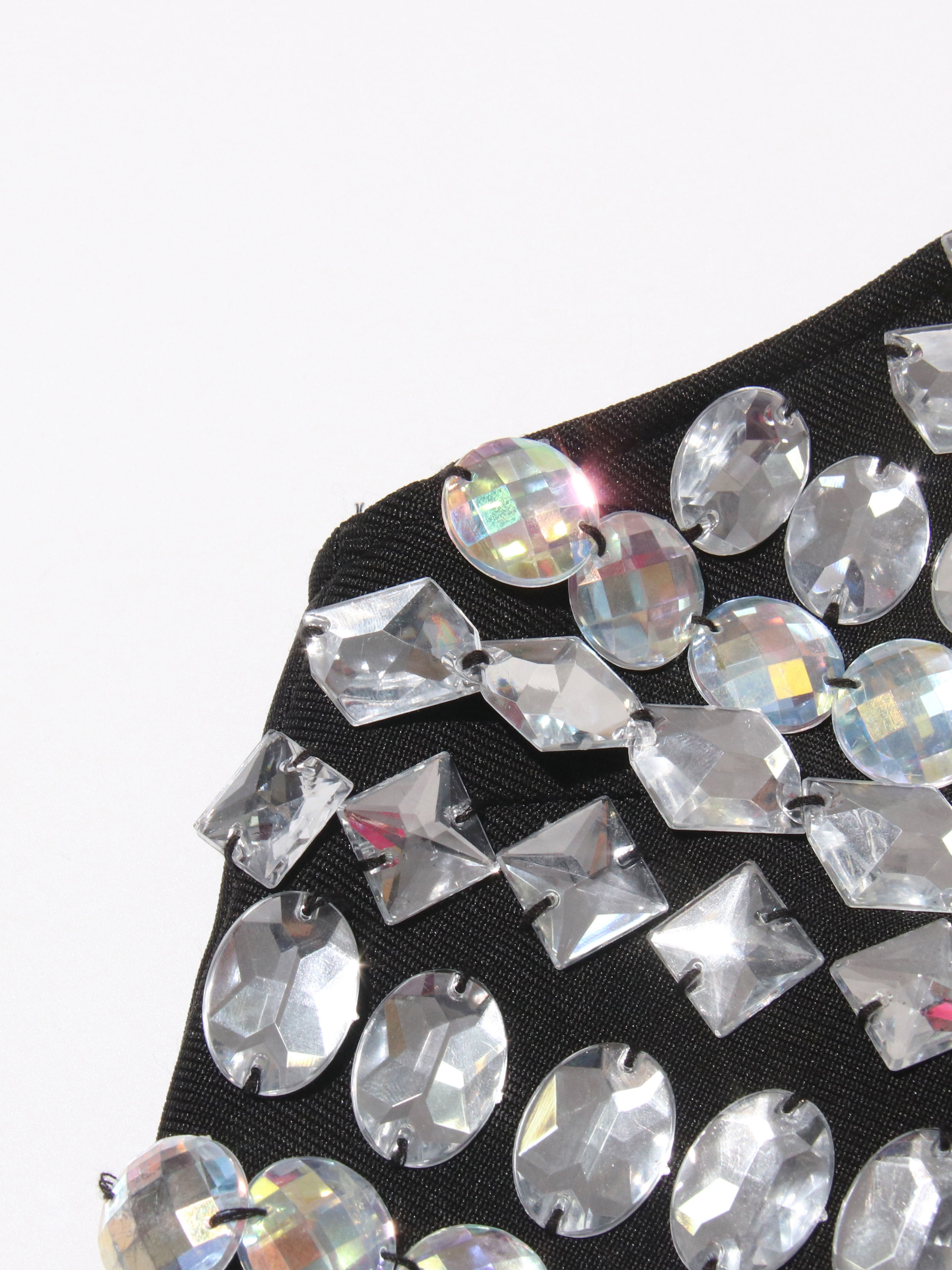 TWOTWINSTYLE Stand Collar Coat Patchwork Diamond Dress Fashion Set