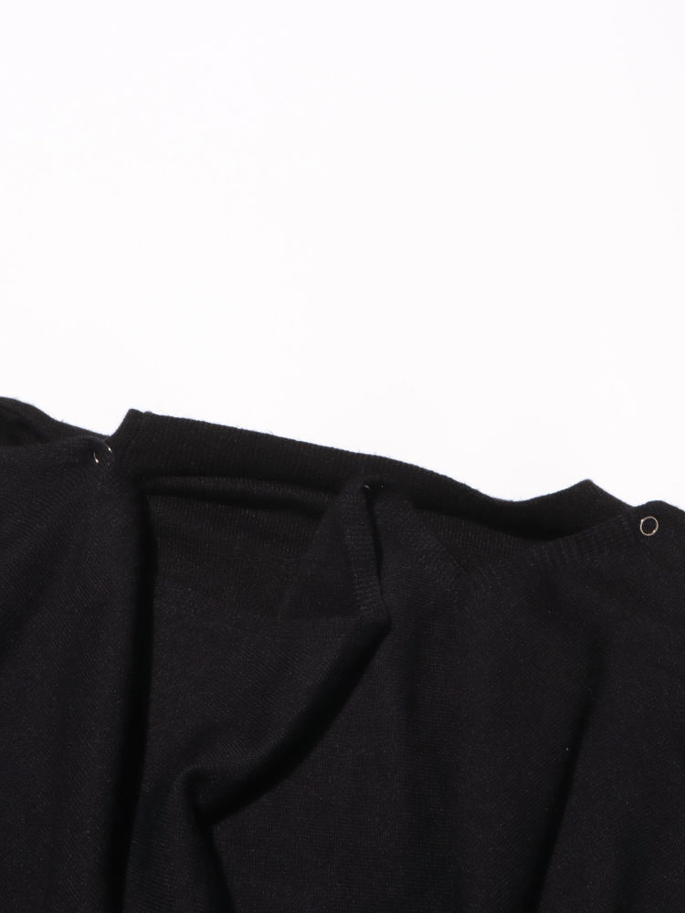 TWOTWINSTYLE V Neck Spliced Single Breasted Fashion Sweater