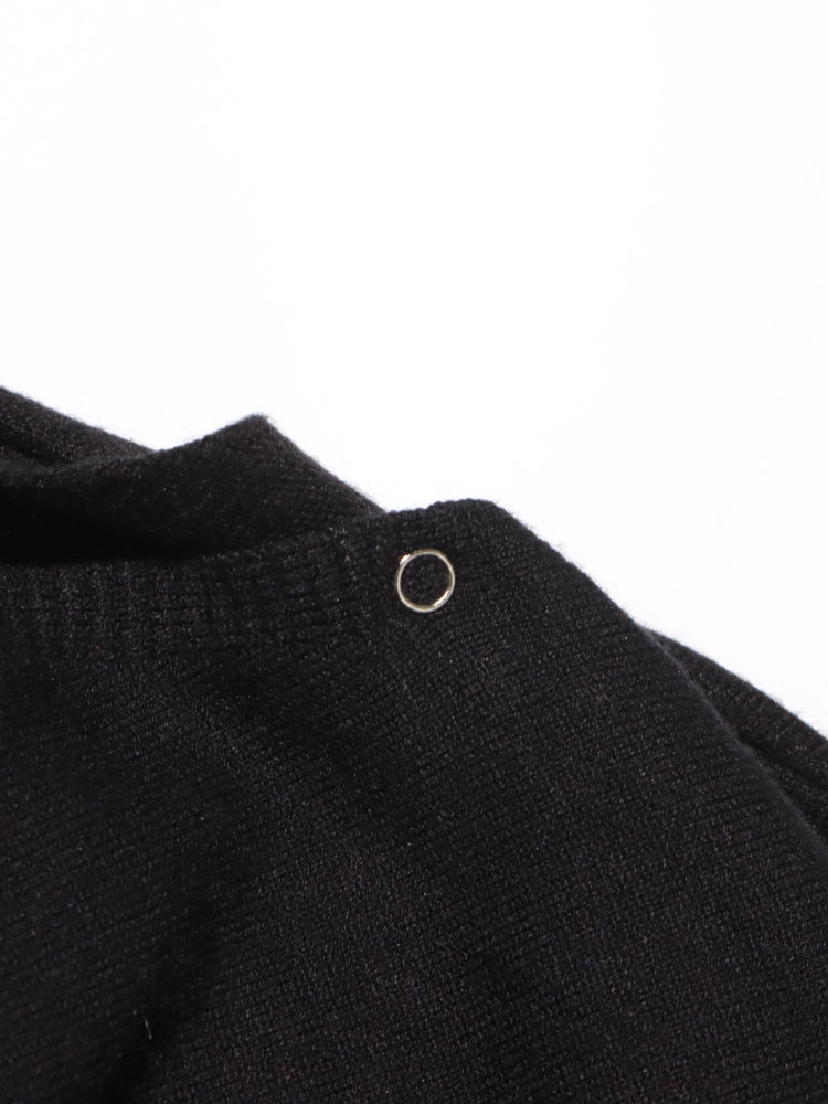 TWOTWINSTYLE V Neck Spliced Single Breasted Fashion Sweater