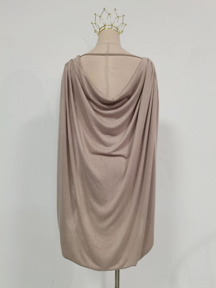 TWOTWINSTYLE Solid Deep V Neck Sleeveles Ruched Designer Dress