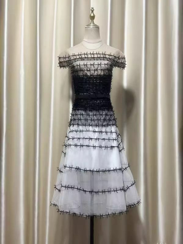 TWOTWINSTYLE Hit Color Patchwork Belt Elegant Dress