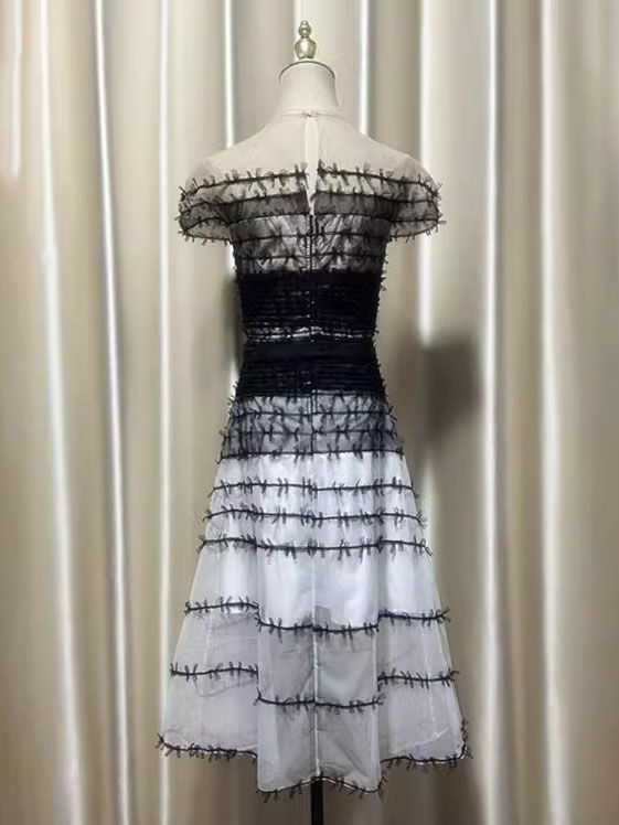TWOTWINSTYLE Hit Color Patchwork Belt Elegant Dress