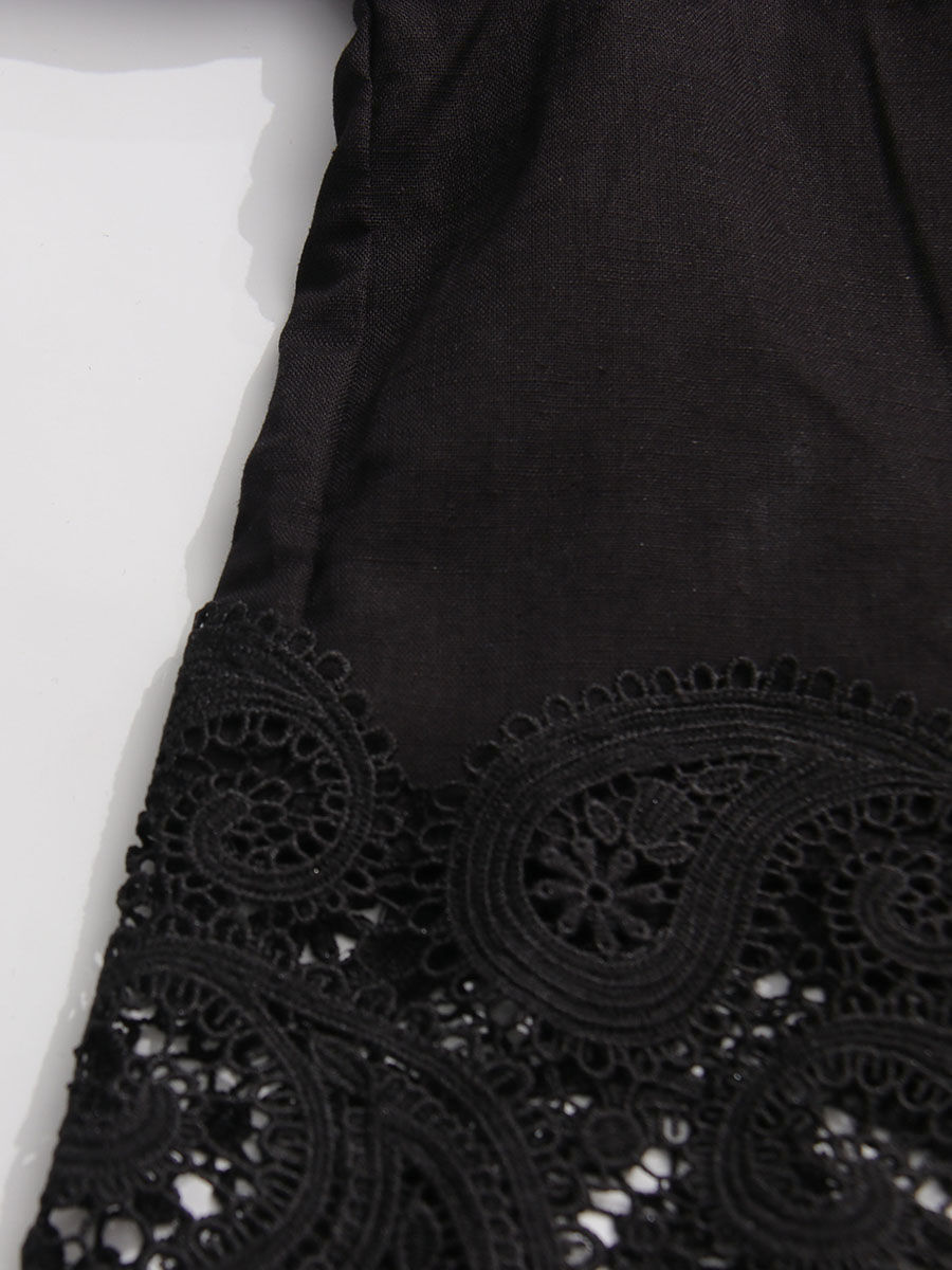 TWOTWINSTYLE Lapel Patchwork Lace Coat High Waist Skirt Vintage Set