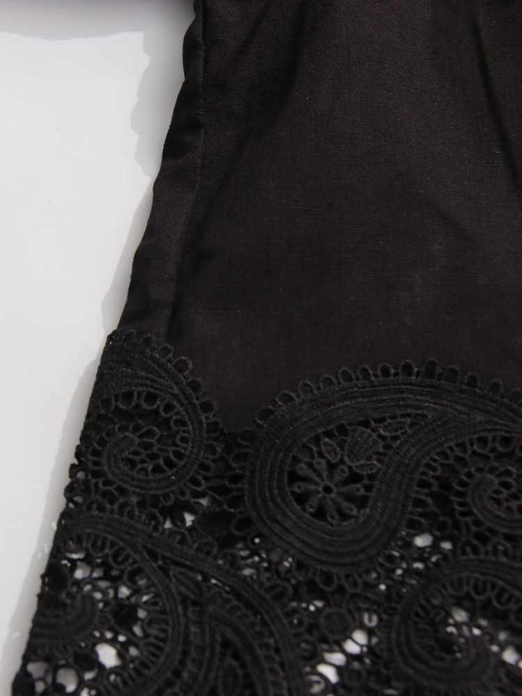 TWOTWINSTYLE Lapel Patchwork Lace Coat High Waist Skirt Vintage Set
