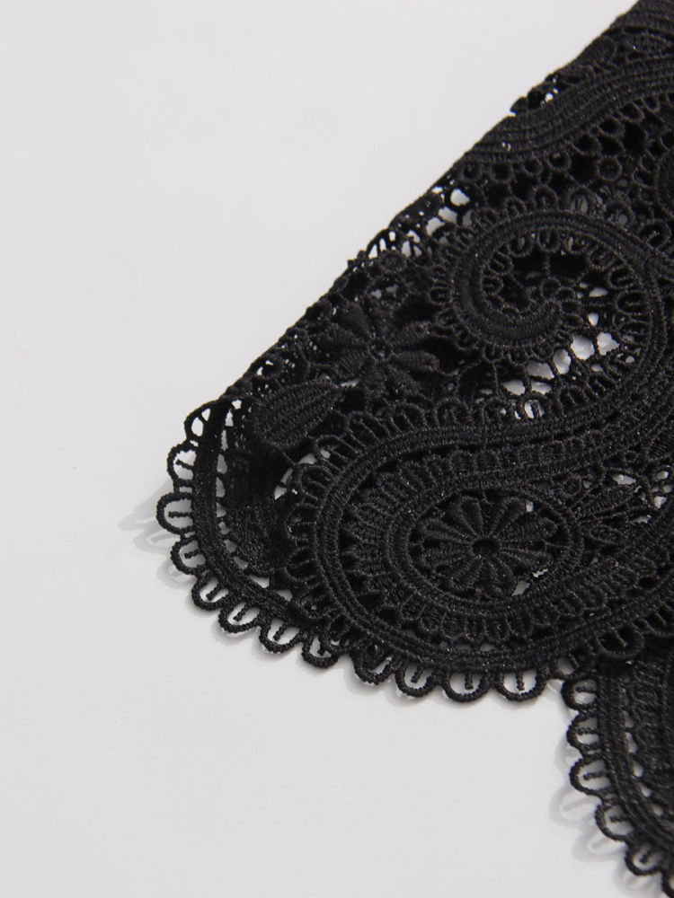 TWOTWINSTYLE Lapel Patchwork Lace Coat High Waist Skirt Vintage Set