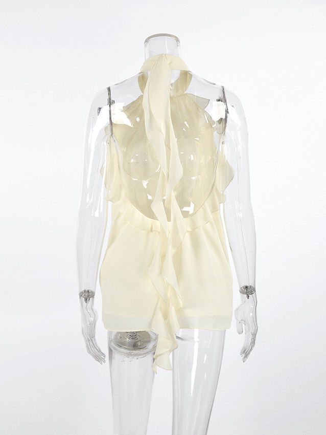 TWOTWINSTYLE Off Shoulder Patchwork Ruffles Sexy Shirt