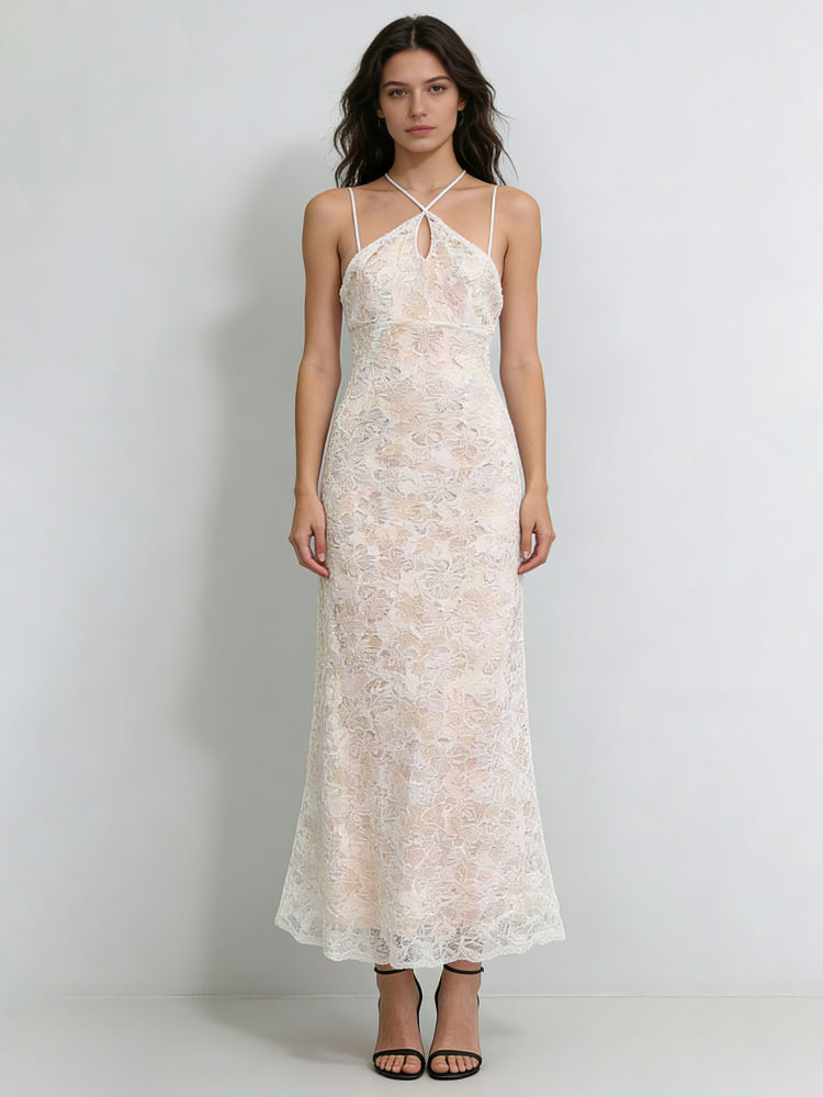 TWOTWINSTYLE Off Shoulder Spliced Lace Tunic Elegant Dress