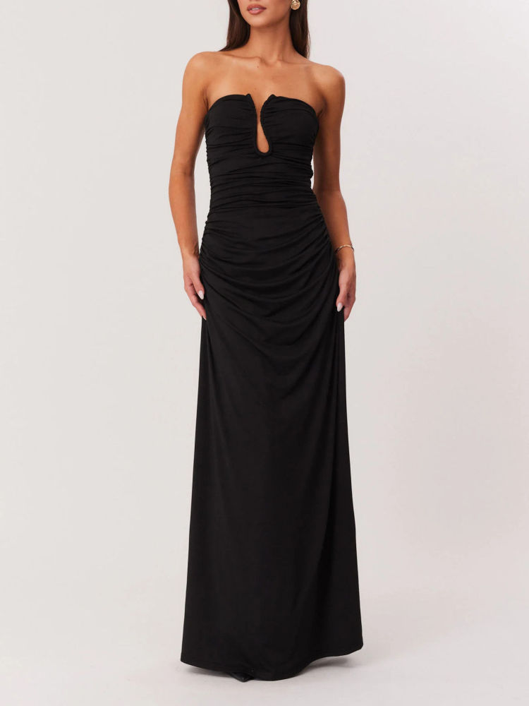 TWOTWINSTYLE Solid Off Shoulder Tunic Slimming Dress