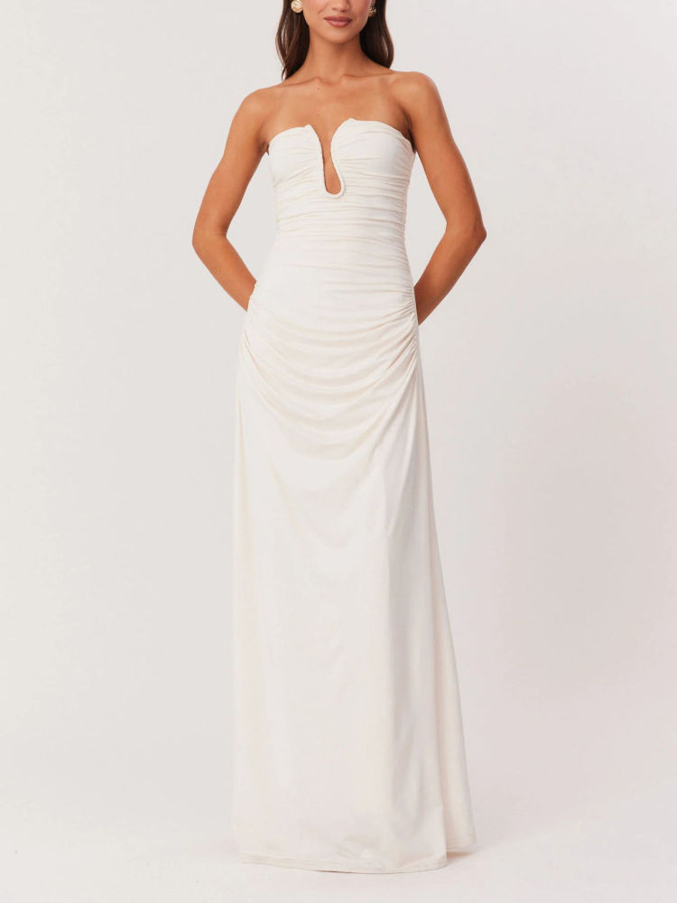 TWOTWINSTYLE Solid Off Shoulder Tunic Slimming Dress