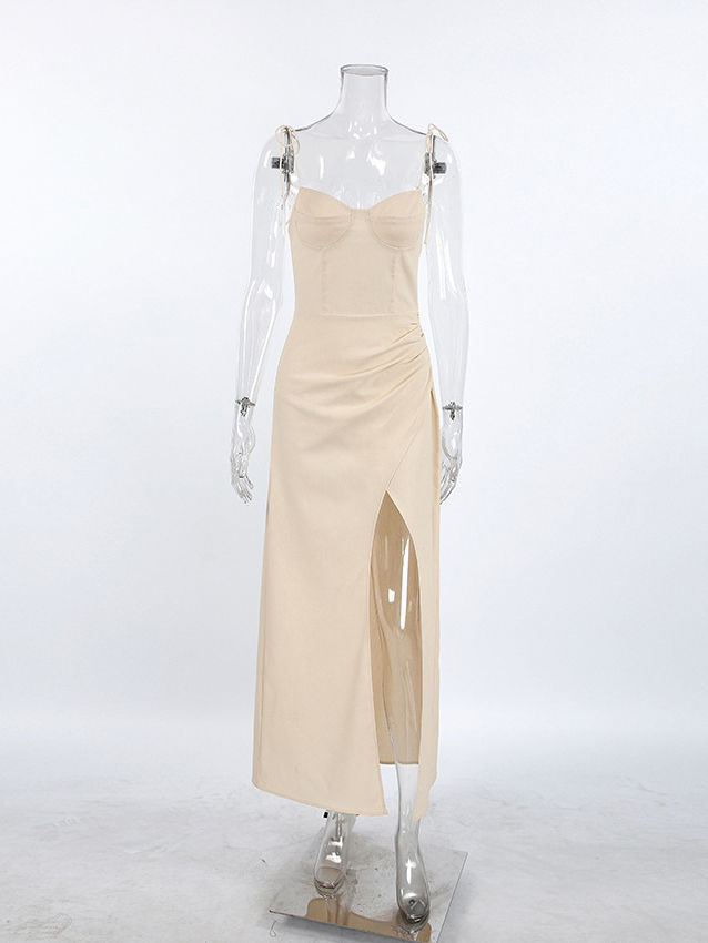 TWOTWINSTYLE Solid Sleeveles Side Split Tunic Fashion Dress