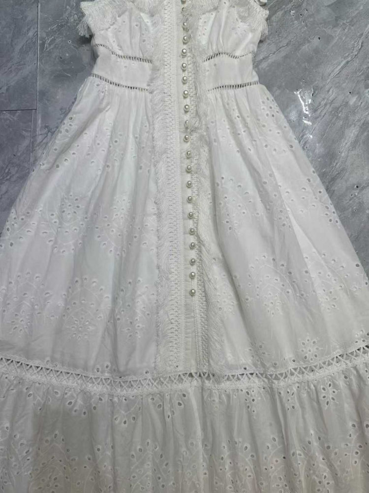 TWOTWINSTYLE Square Neckline Tunic Spliced Pearl Fashion Dress