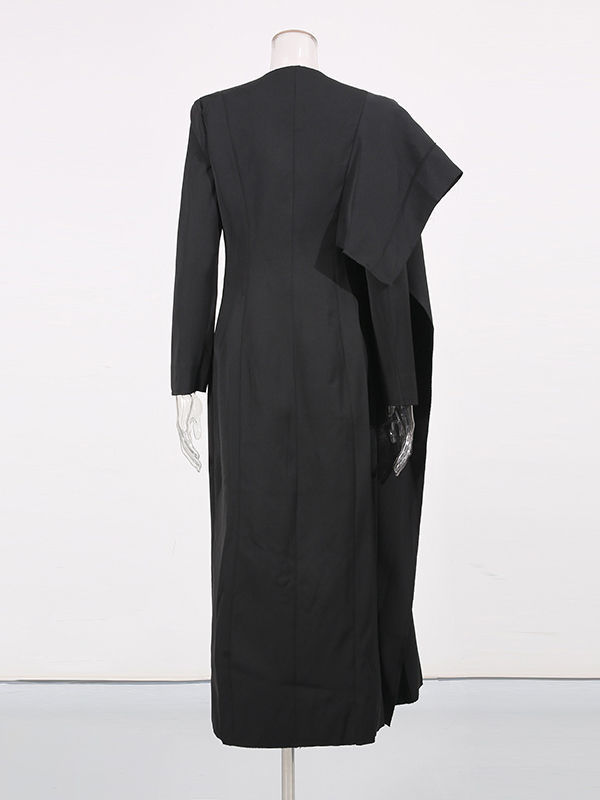 TWOTWINSTYLE V Neck Shawl Long Coat Jacket
