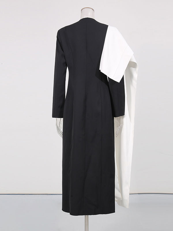 TWOTWINSTYLE V Neck Shawl Long Coat Jacket