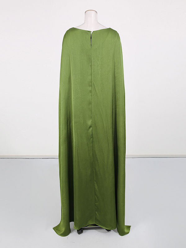 TWOTWINSTYLE Round Neck Loose High Waist Vintage Midi Dress