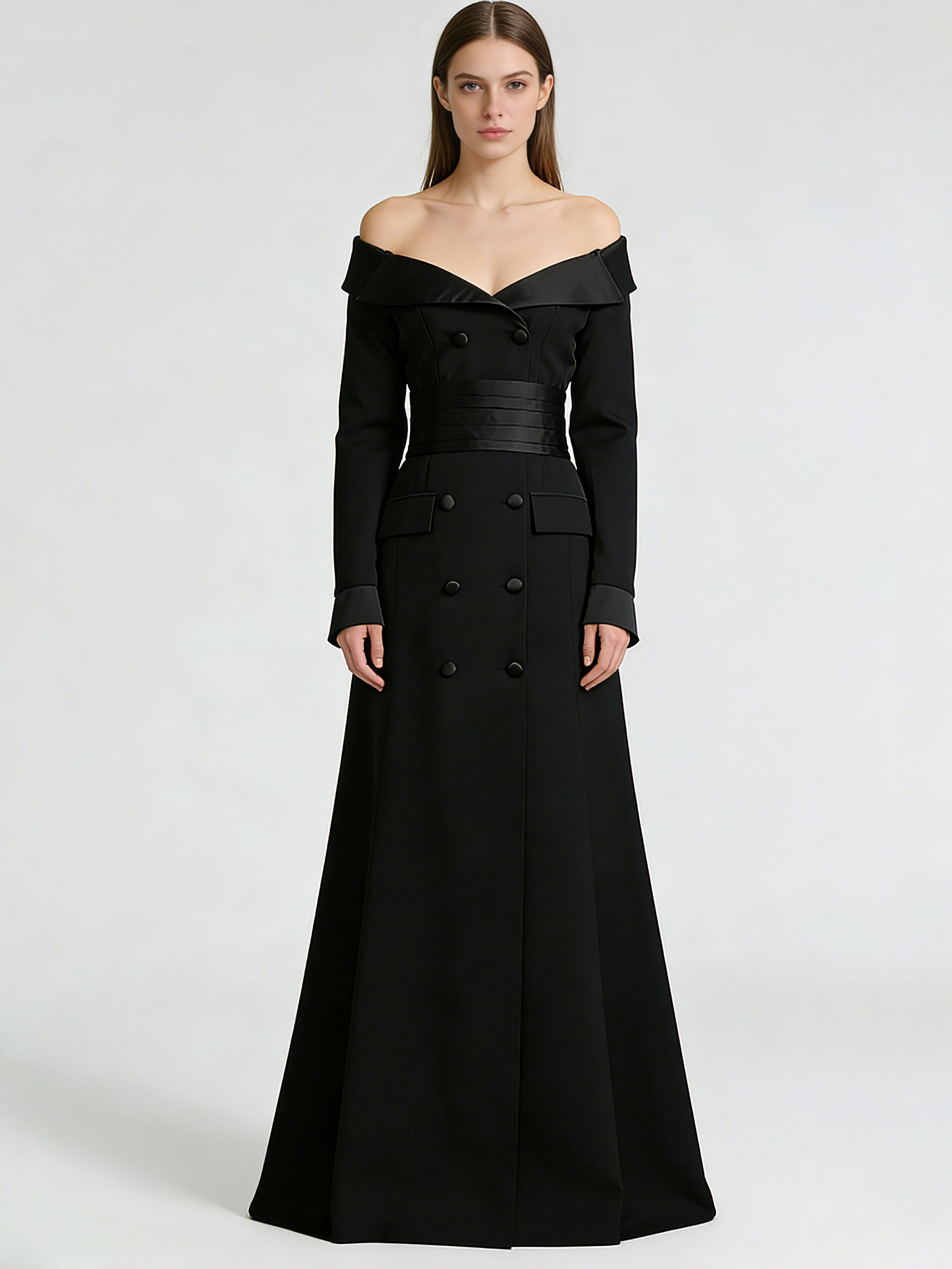 TWOTWINSTYLE Long Sleeve High Waist Temperament Dress