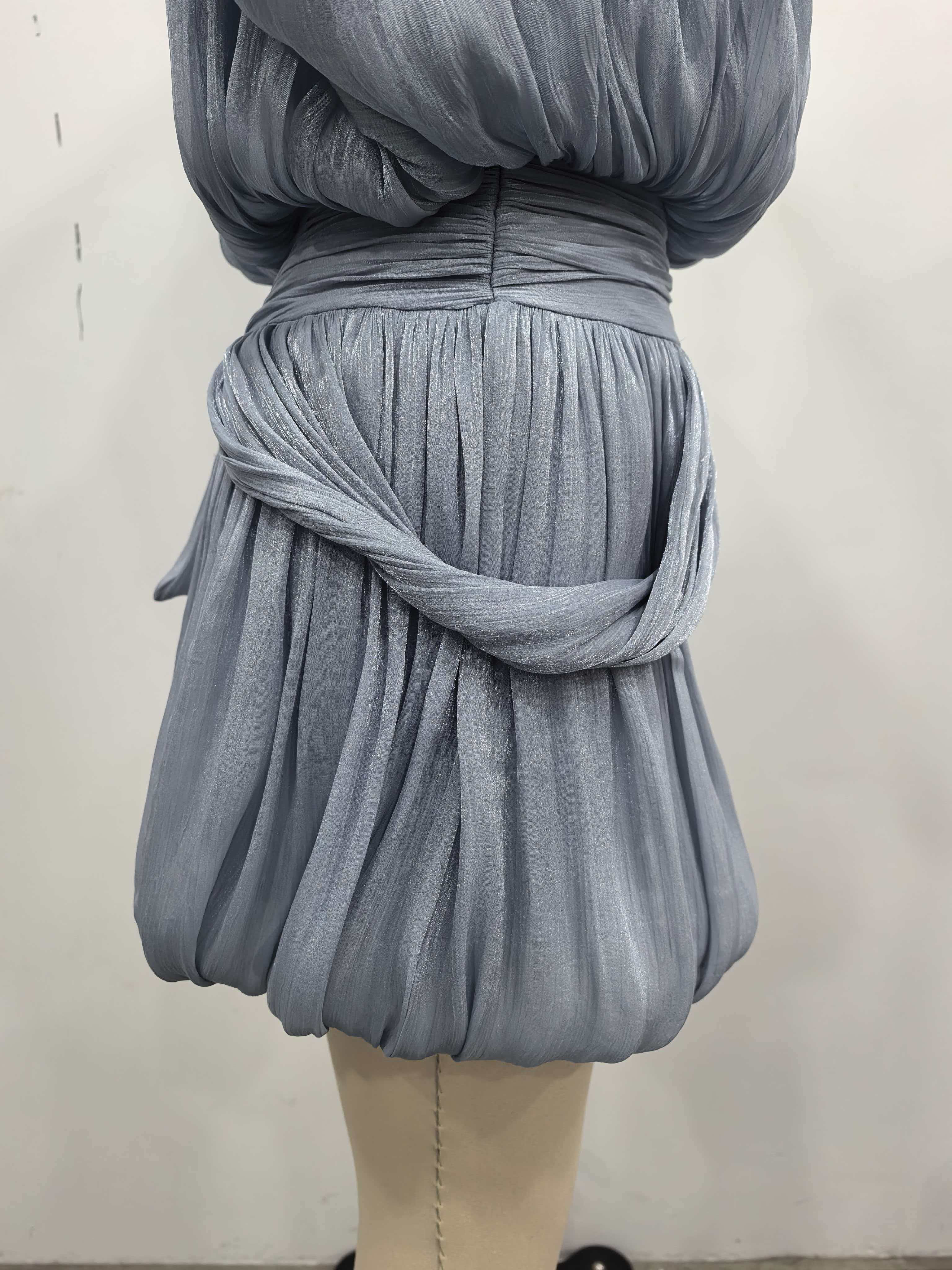 TWOTWINSTYLE Off Shoulder Stand Collar Tunic Fashion Bubble Skirt