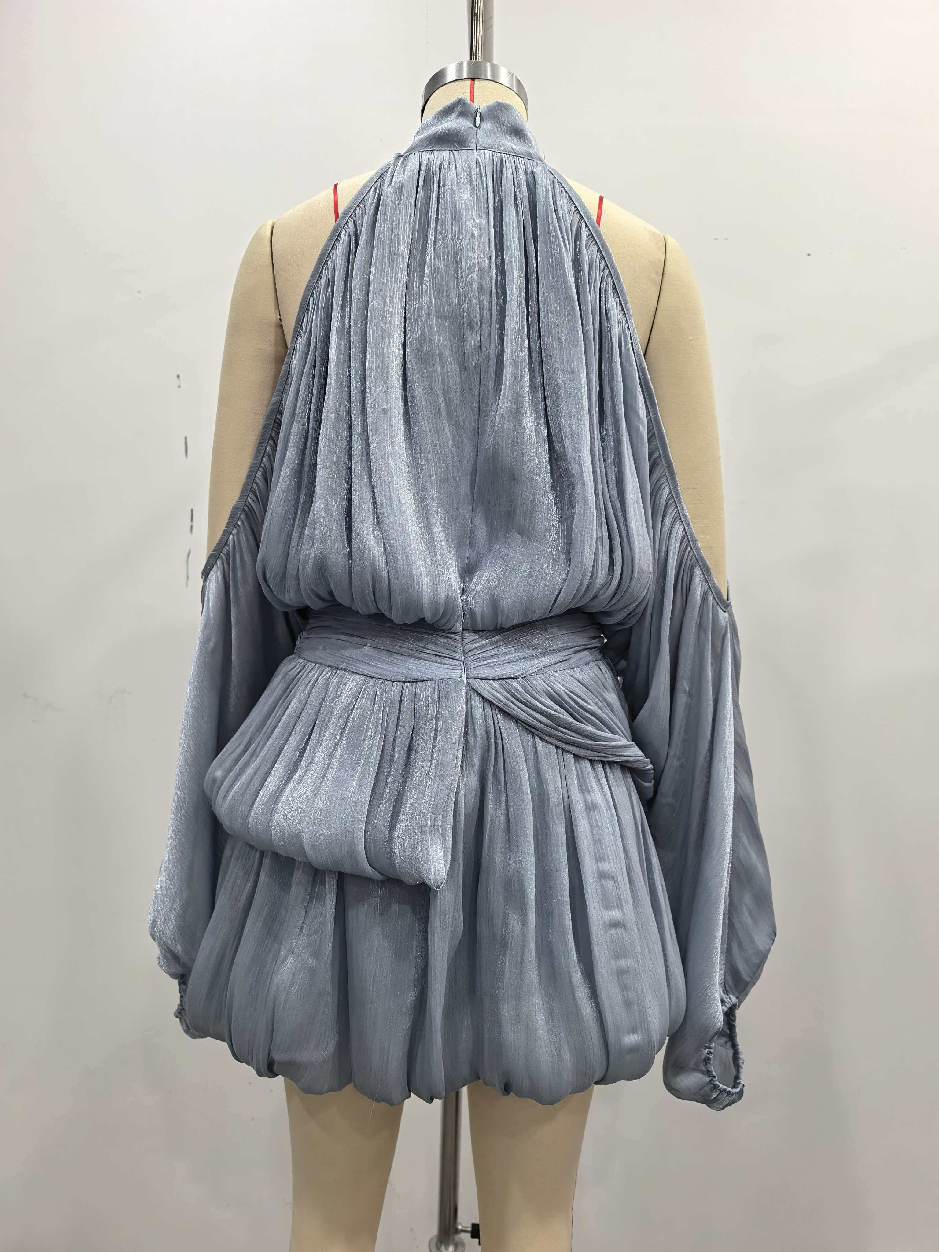 TWOTWINSTYLE Off Shoulder Stand Collar Tunic Fashion Bubble Skirt