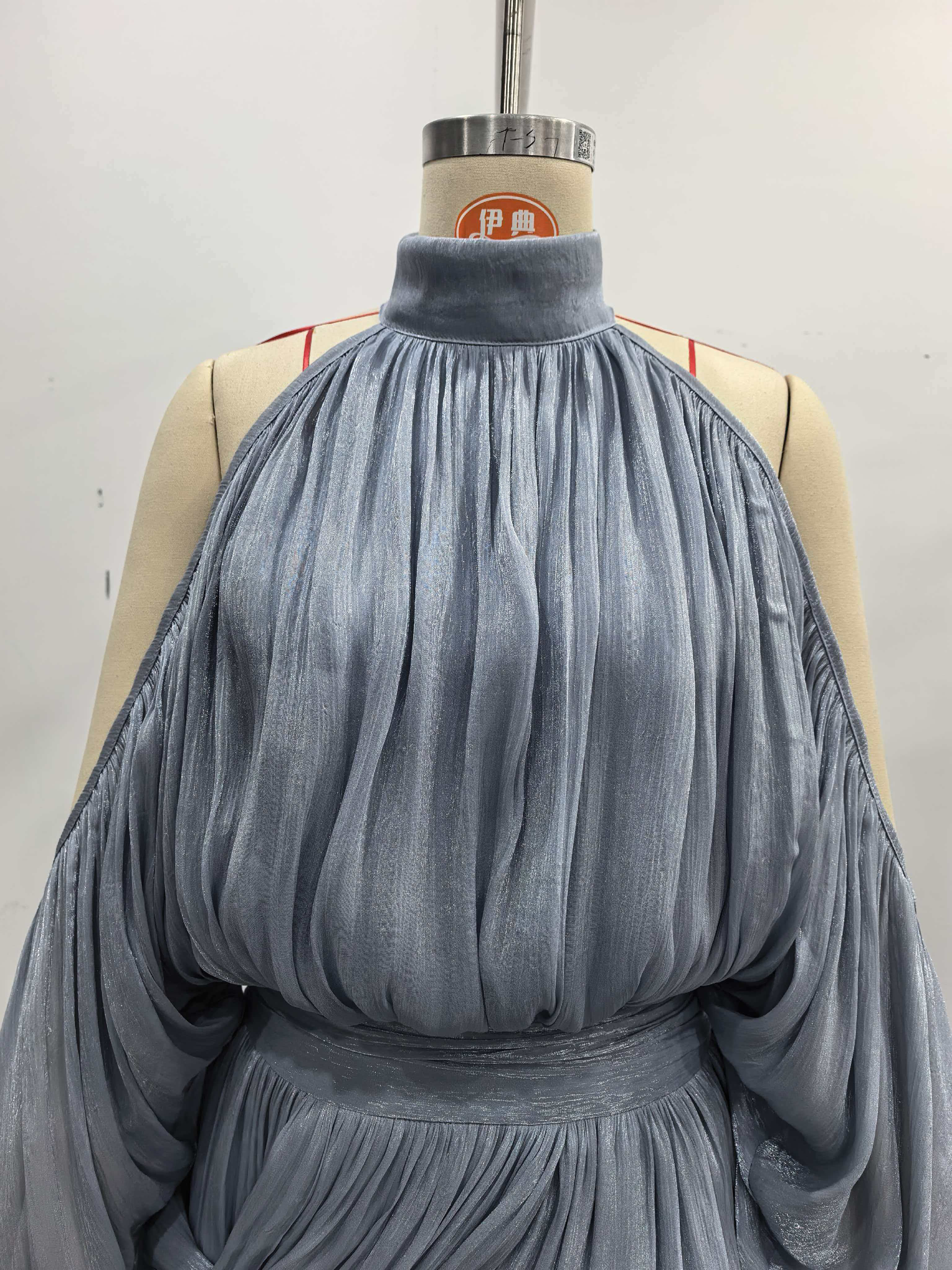 TWOTWINSTYLE Off Shoulder Stand Collar Tunic Fashion Bubble Skirt