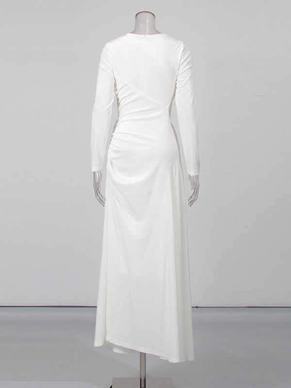 TWOTWINSTYLE Round Neck Long Sleeve Hollow Out Fashion Dress