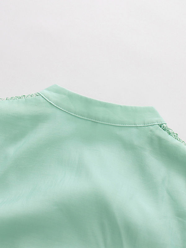 TWOTWINSTYLE V Neck Tunic Spliced Mesh Designer Dress