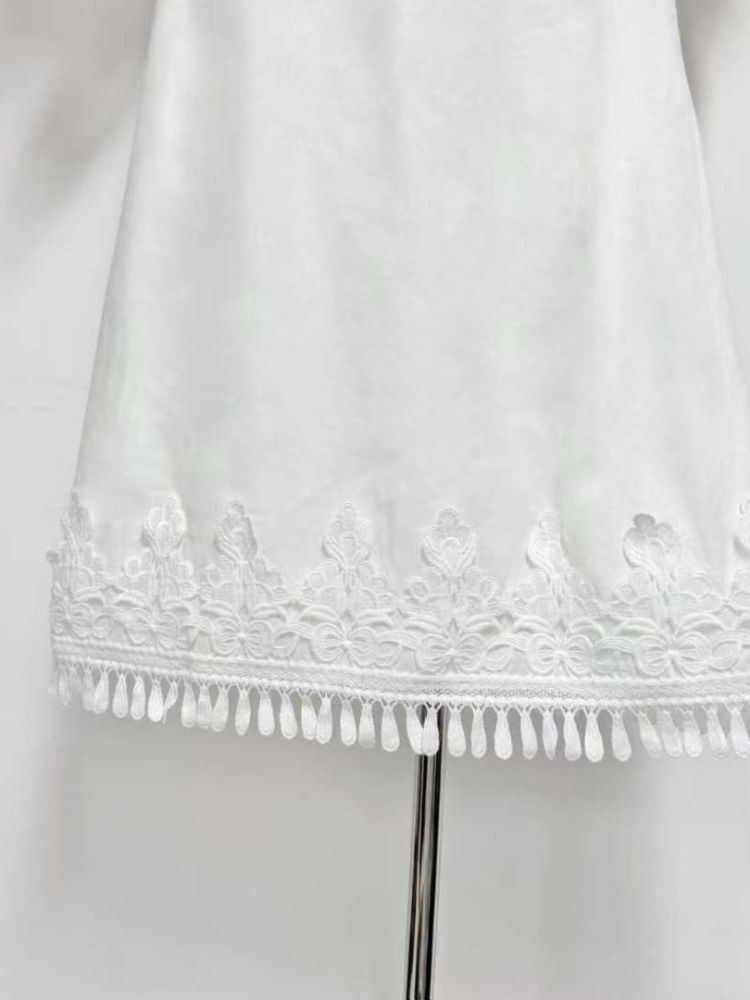 TWOTWINSTYLE Solid Stand Collar Patchwork Embroidery Top High Waist Skirt Elegant Set