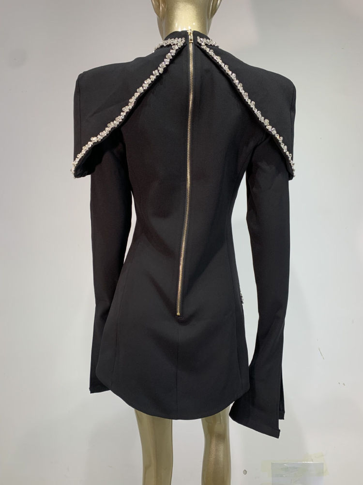 TWOTWINSTYLE Irregular Hem Patchwork Diamond Fashion Dress