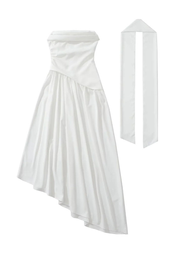 TWOTWINSTYLE Off Shoulder Irregular Hem Elegant Dress