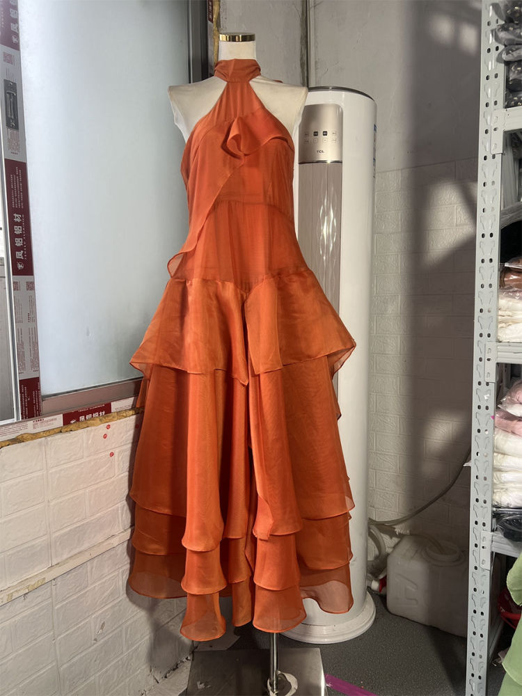 TWOTWINSTYLE Off Shoulder Irregular Ruffles Designer Dress