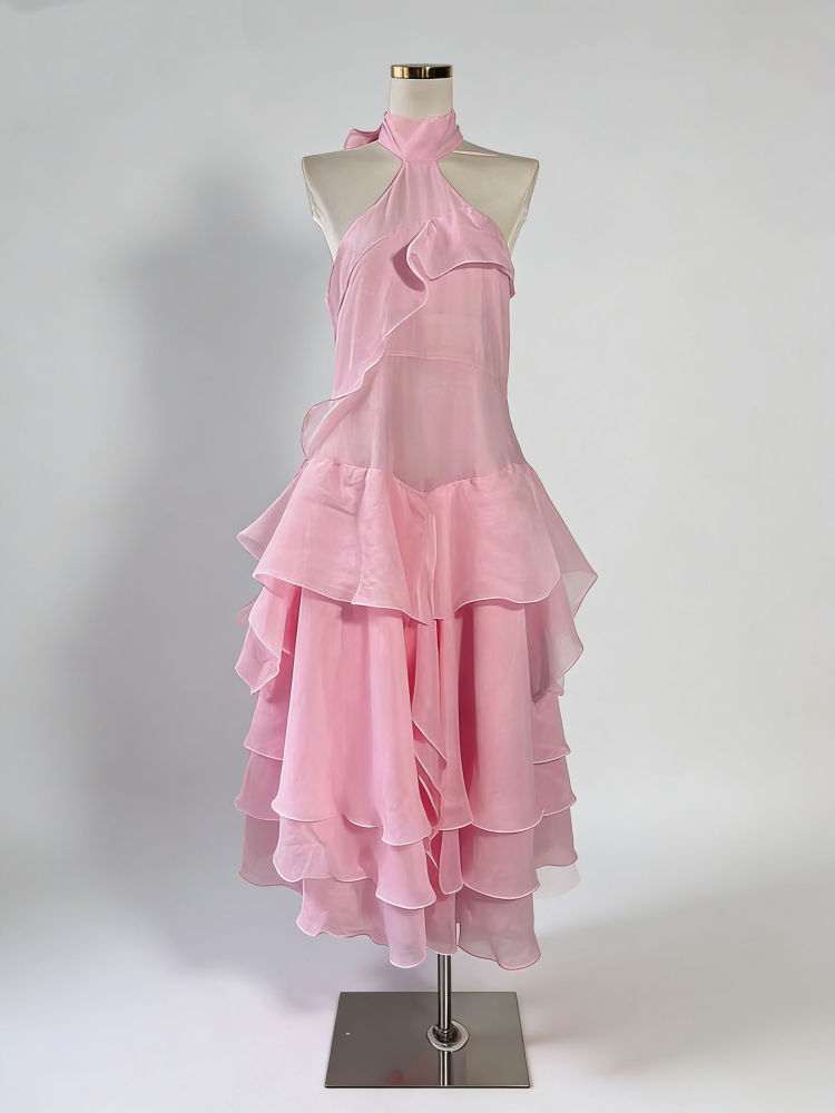 TWOTWINSTYLE Off Shoulder Irregular Ruffles Designer Dress