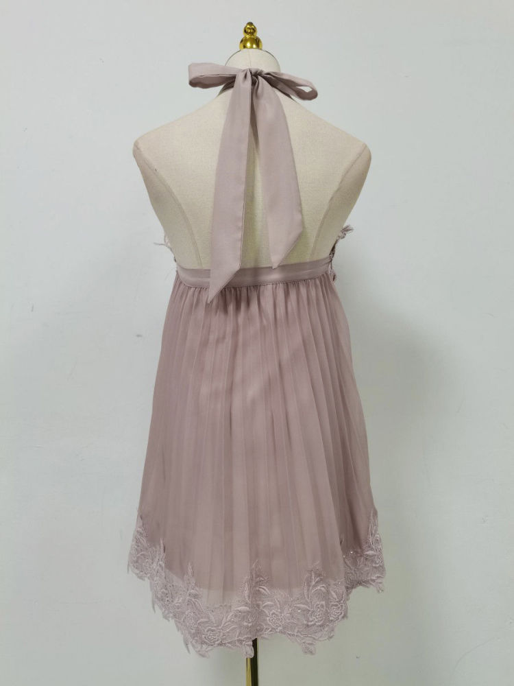 TWOTWINSTYLE Minimalist Sleeveles Patchwork Lace Mini Dress
