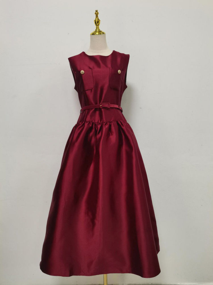 TWOTWINSTYLE Minimalist Sleeveless High Waist Elegant Dress
