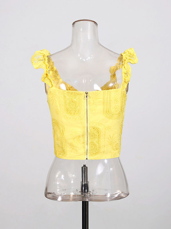 TWOTWINSTYLE Patchwork Lace Off Shoulder Top High Waist Skirt Chic Two Piece Set