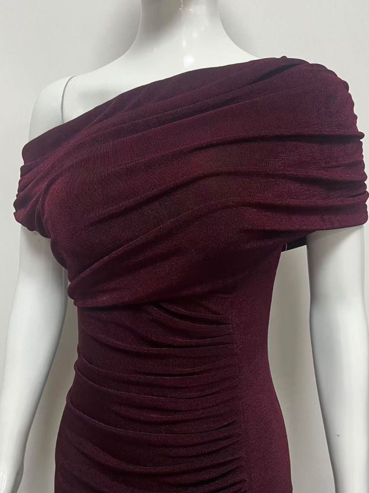 TWOTWINSTYLE Tunic Patchwork Ruched Minimalist Dress