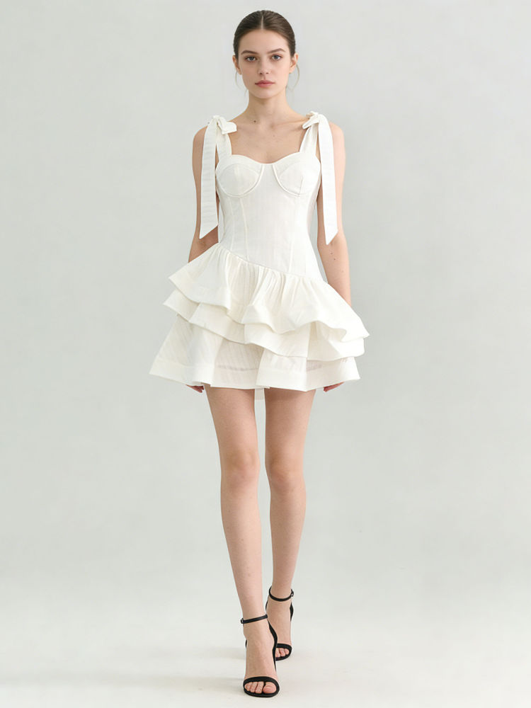 TWOTWINSTYLE Hollow Out Tunic Irregular Hem Fashion Mini Dress